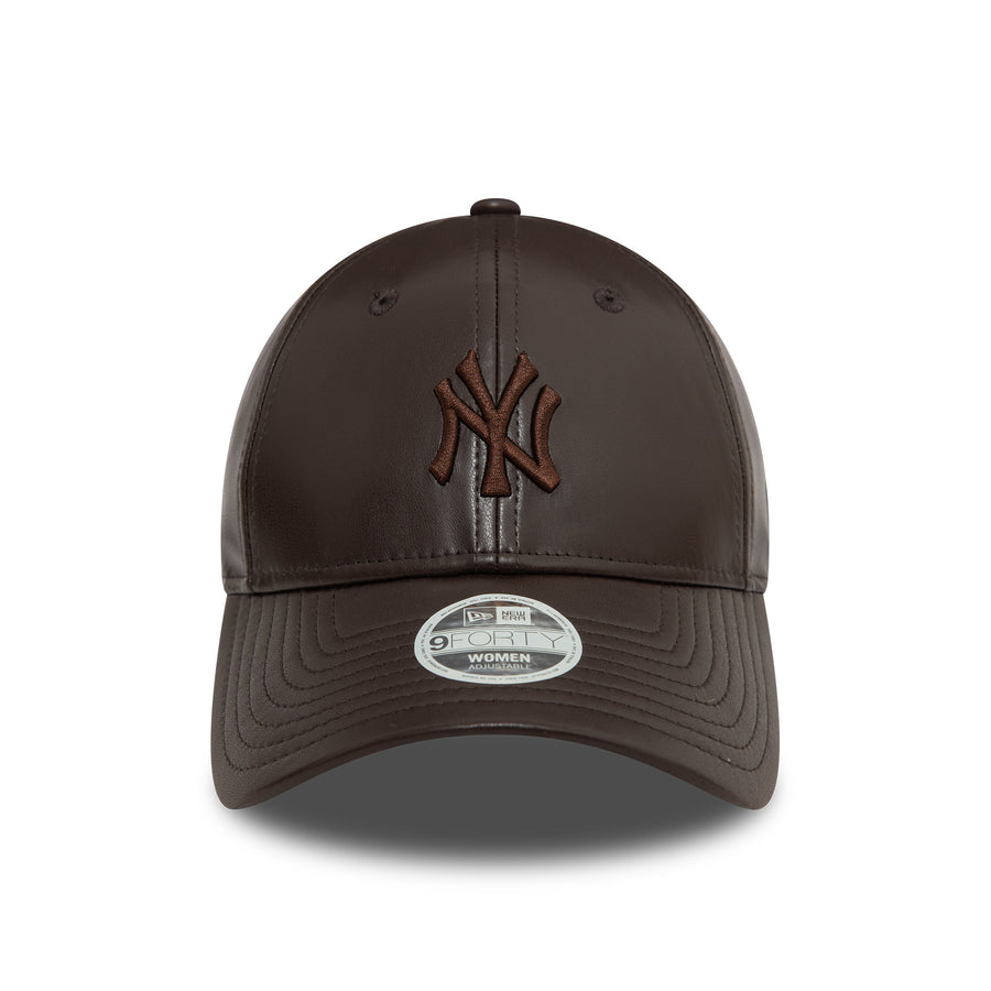 New York Yankees 9FORTY Womens Midi PU Dark Brown Cap