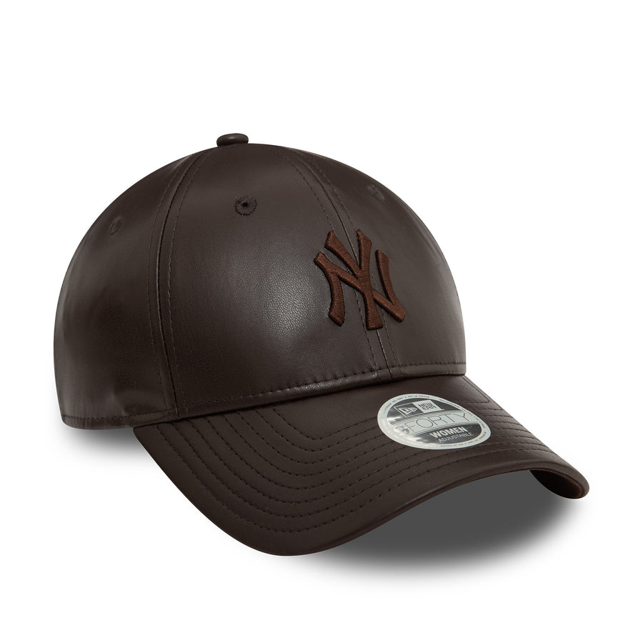 New York Yankees 9FORTY Womens Midi PU Dark Brown Cap