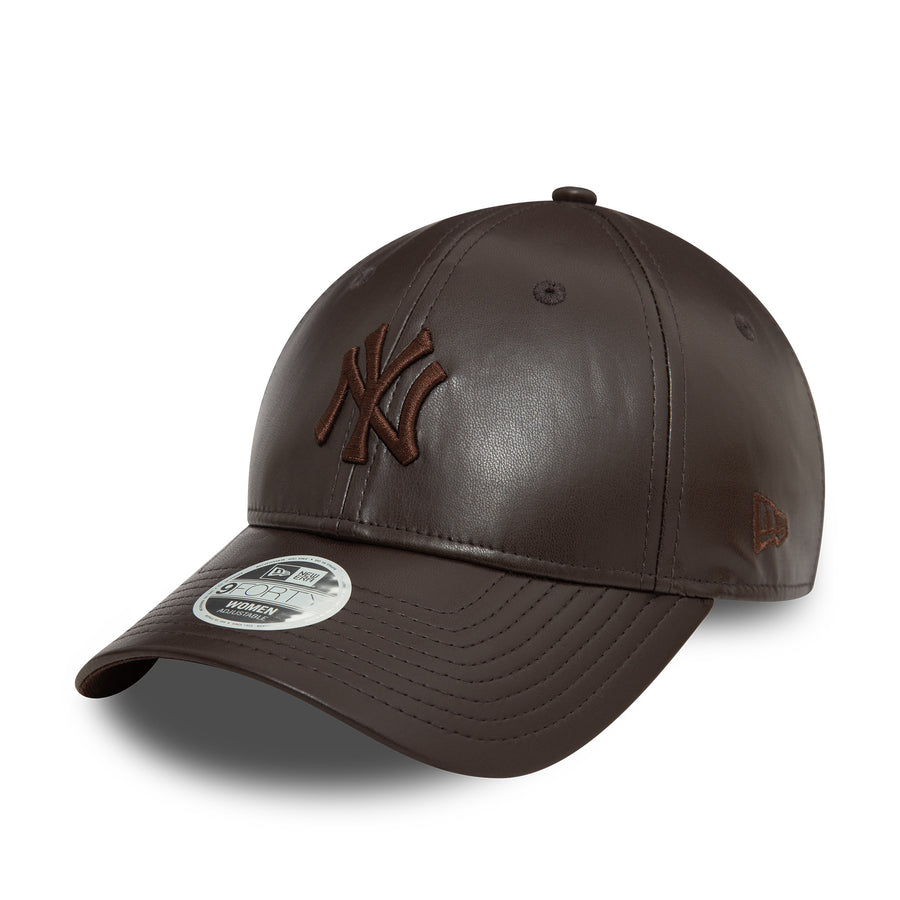 New York Yankees 9FORTY Womens Midi PU Dark Brown Cap
