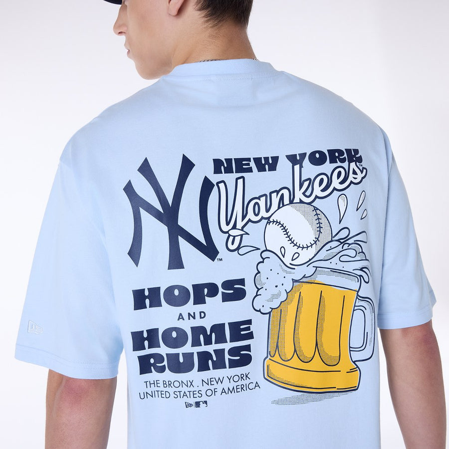 New York Yankees MLB Food Graphic Oversized Pastel Blue Tee