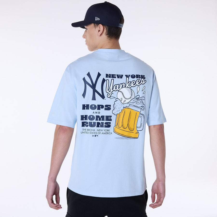 New York Yankees MLB Food Graphic Oversized Pastel Blue Tee