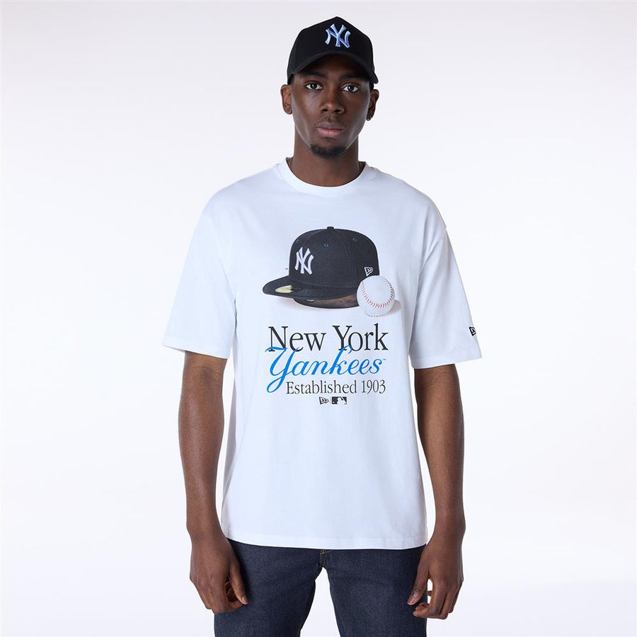 New York Yankees MLB Script Graphic White Tee