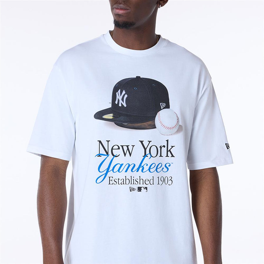 New York Yankees MLB Script Graphic White Tee