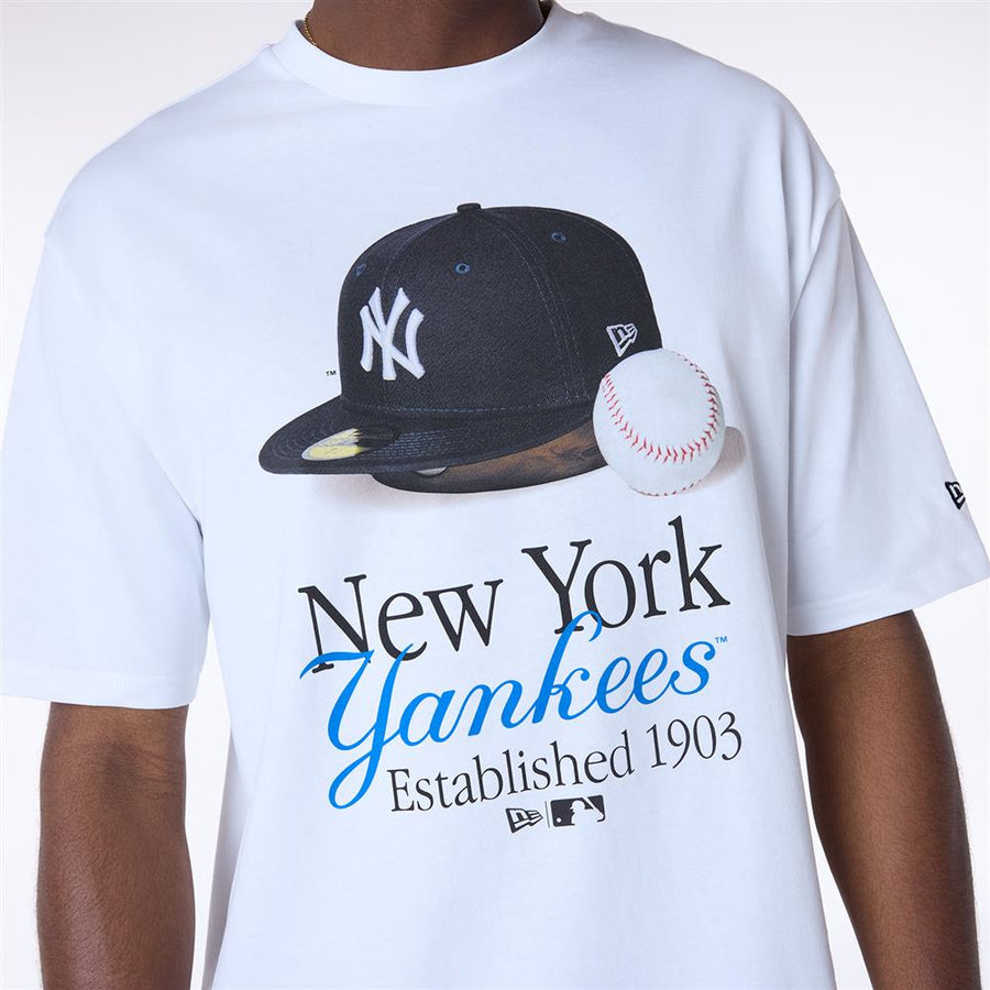 New York Yankees MLB Script Graphic White Tee