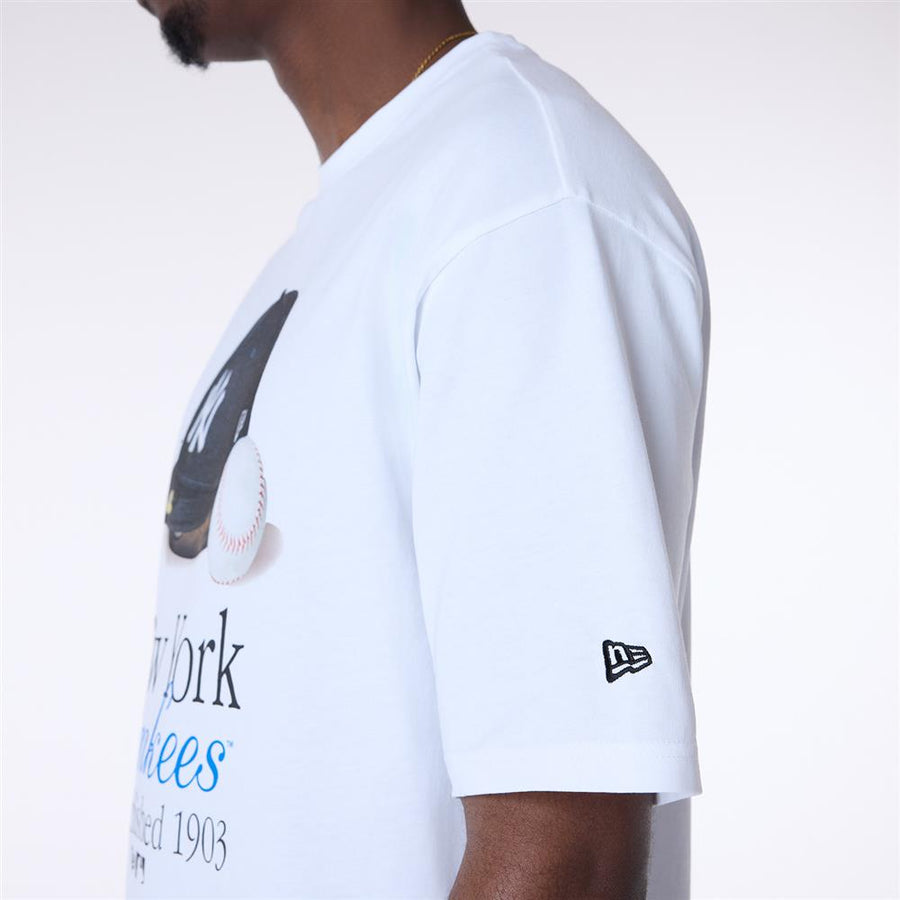 New York Yankees MLB Script Graphic White Tee