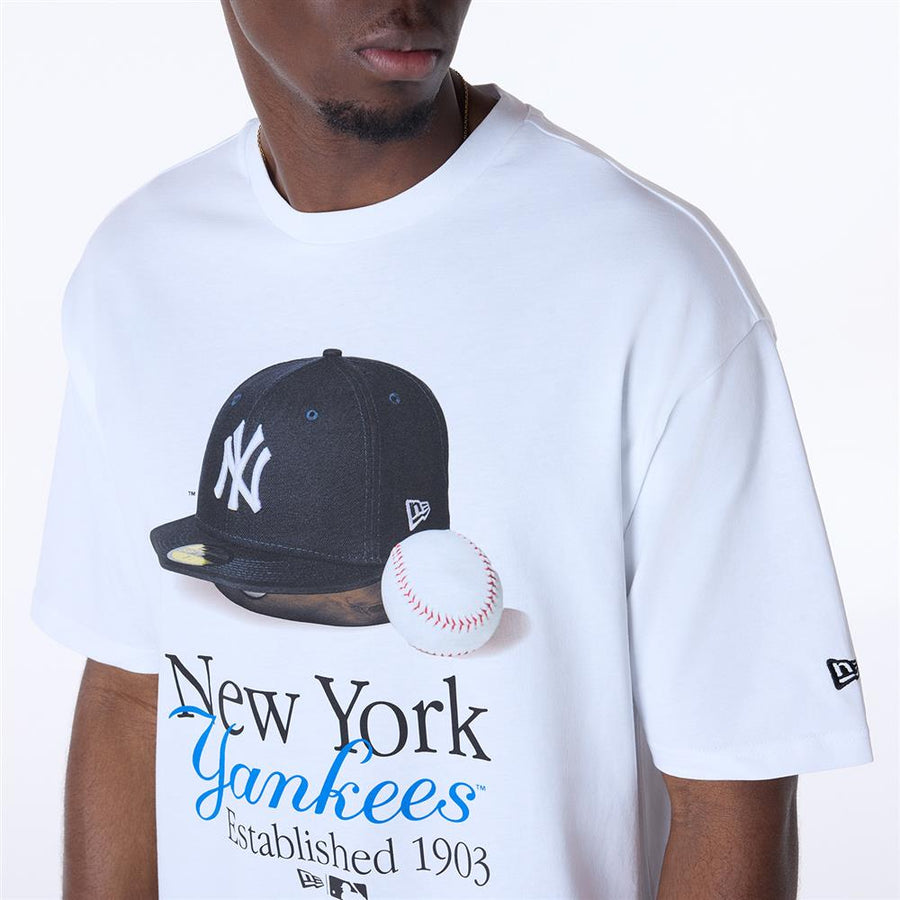 New York Yankees MLB Script Graphic White Tee