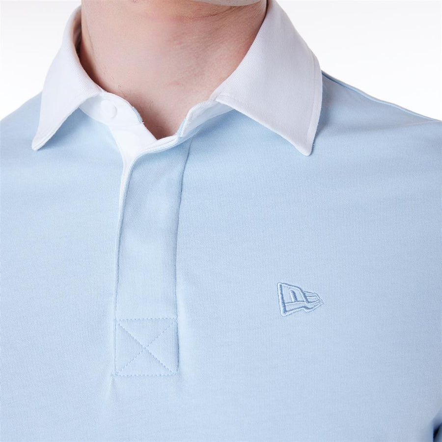 Los Angeles Dodgers Rugby MLB Script Long Sleeve Pastel Blue Polo
