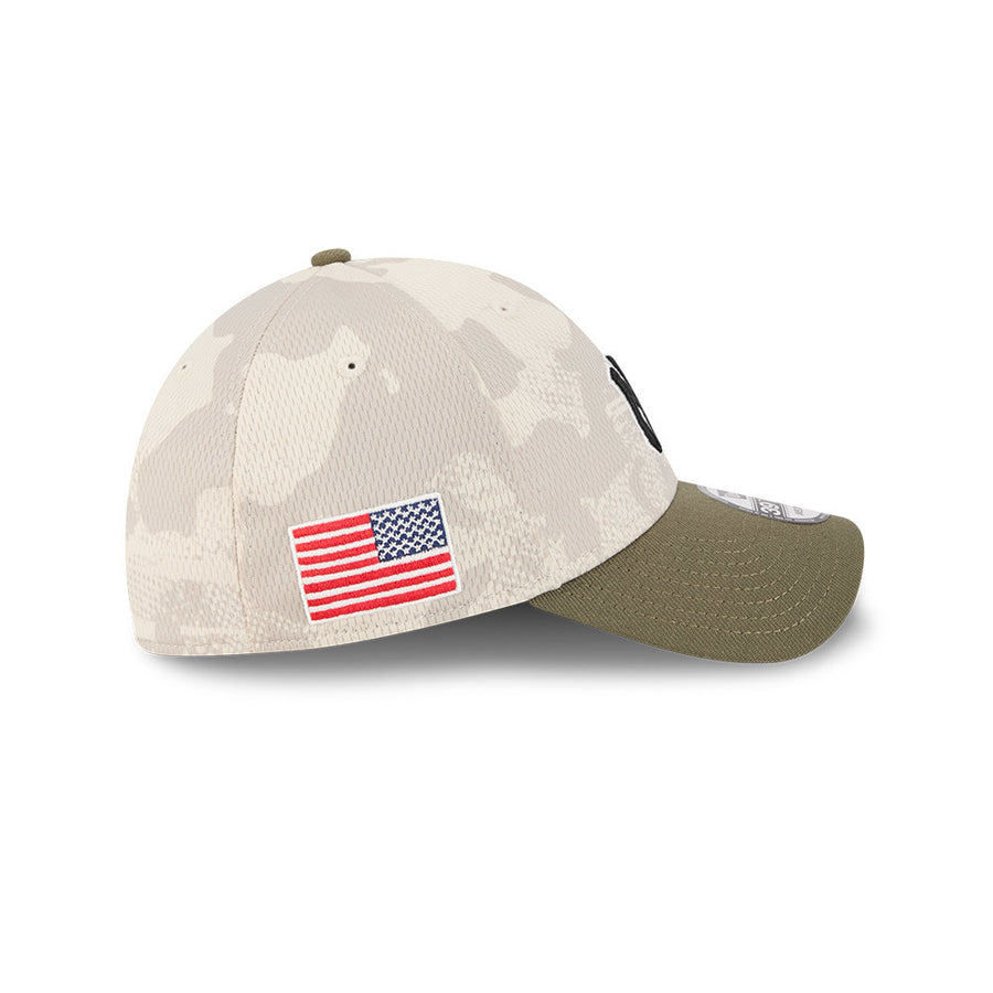 New York Yankees 39THIRTY MLB Armed Forces Day 2025 Stone/Olive Cap