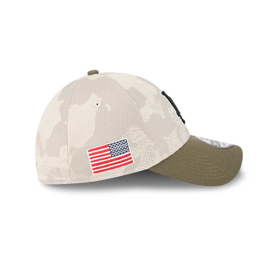 Los Angeles Dodgers 39THIRTY MLB Armed Forces Day 2025 Stone/Olive Cap
