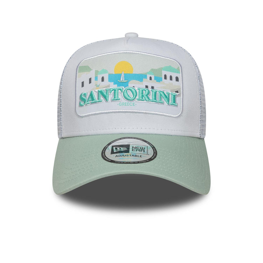 New Era Summer Santorini A-Frame White/Green Trucker Cap