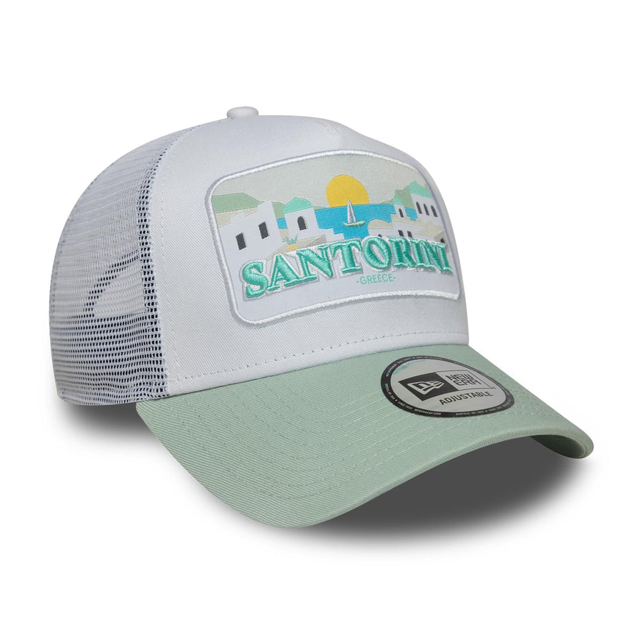 New Era Summer Santorini A-Frame White/Green Trucker Cap