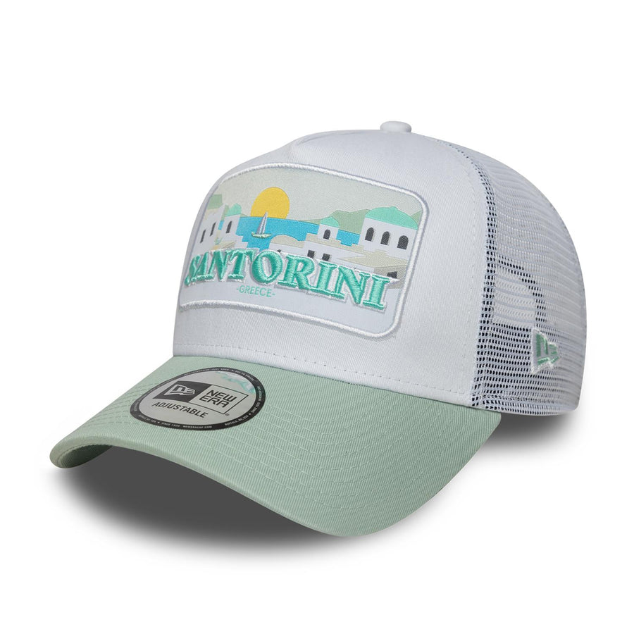 New Era Summer Santorini A-Frame White/Green Trucker Cap