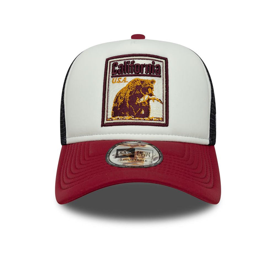 New Era A-Frame Graphic Patch White Trucker Cap