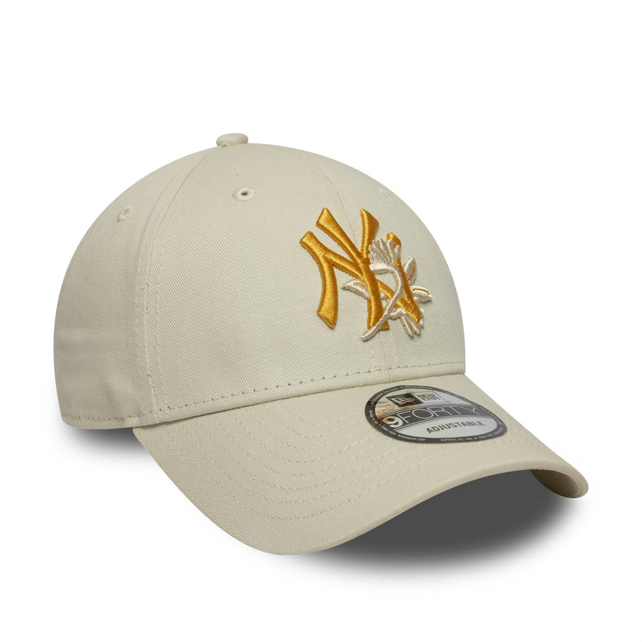 New York Yankees 9FORTY Floral Icon Stone/Yellow Cap