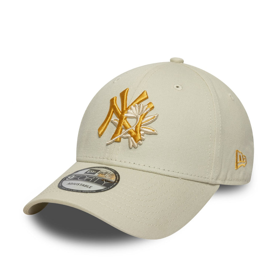 New York Yankees 9FORTY Floral Icon Stone/Yellow Cap