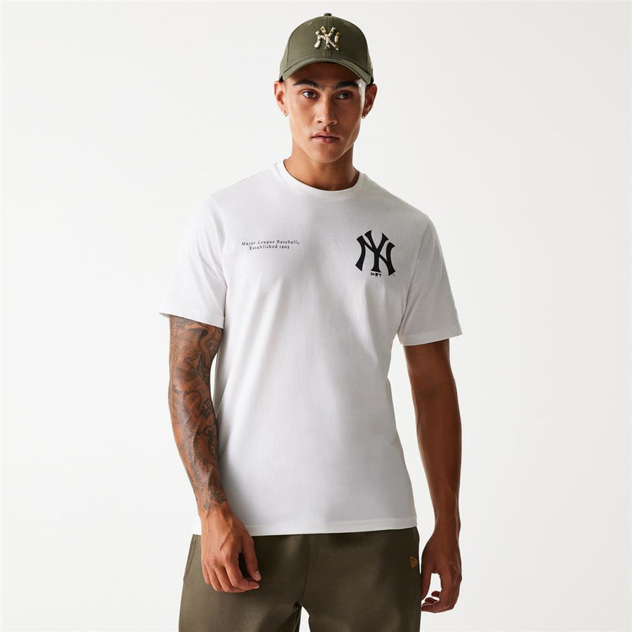 New York Yankees MLB Arch Graphic Open White Tee