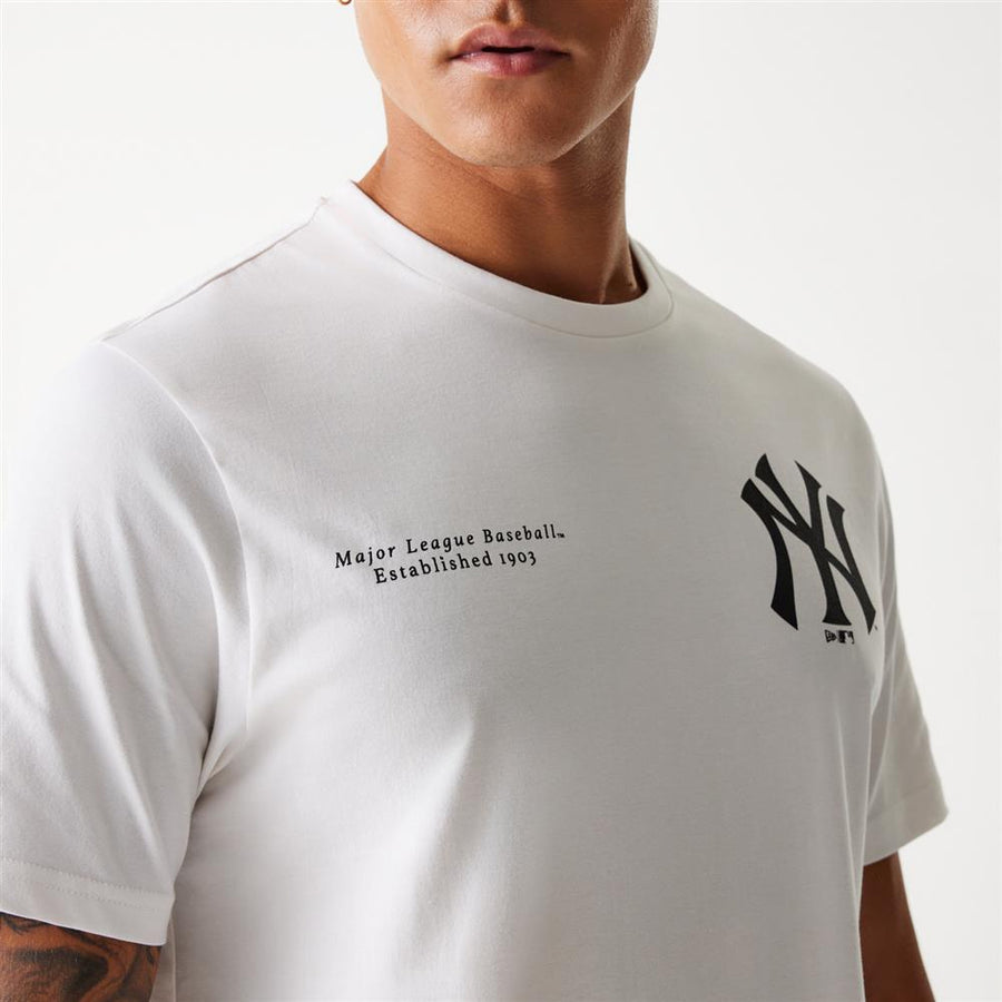 New York Yankees MLB Arch Graphic Open White Tee