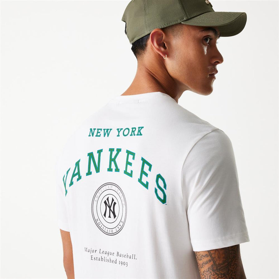 New York Yankees MLB Arch Graphic Open White Tee