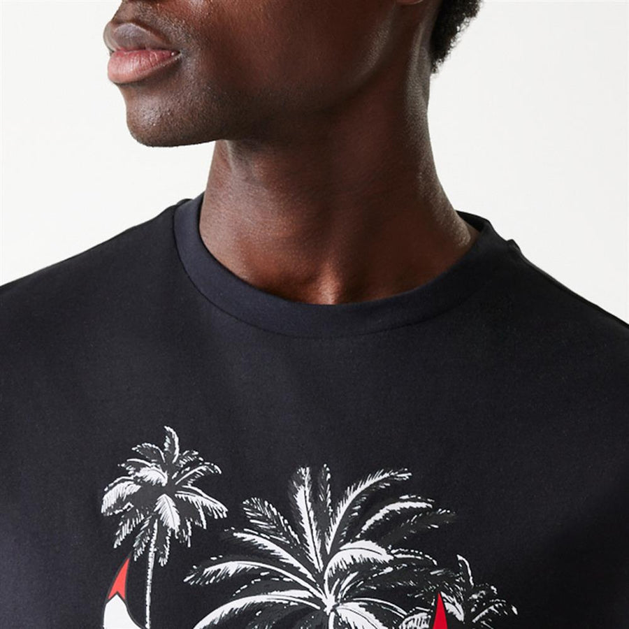 Chicago Bulls NBA Palm Tree Oversized Black Tee