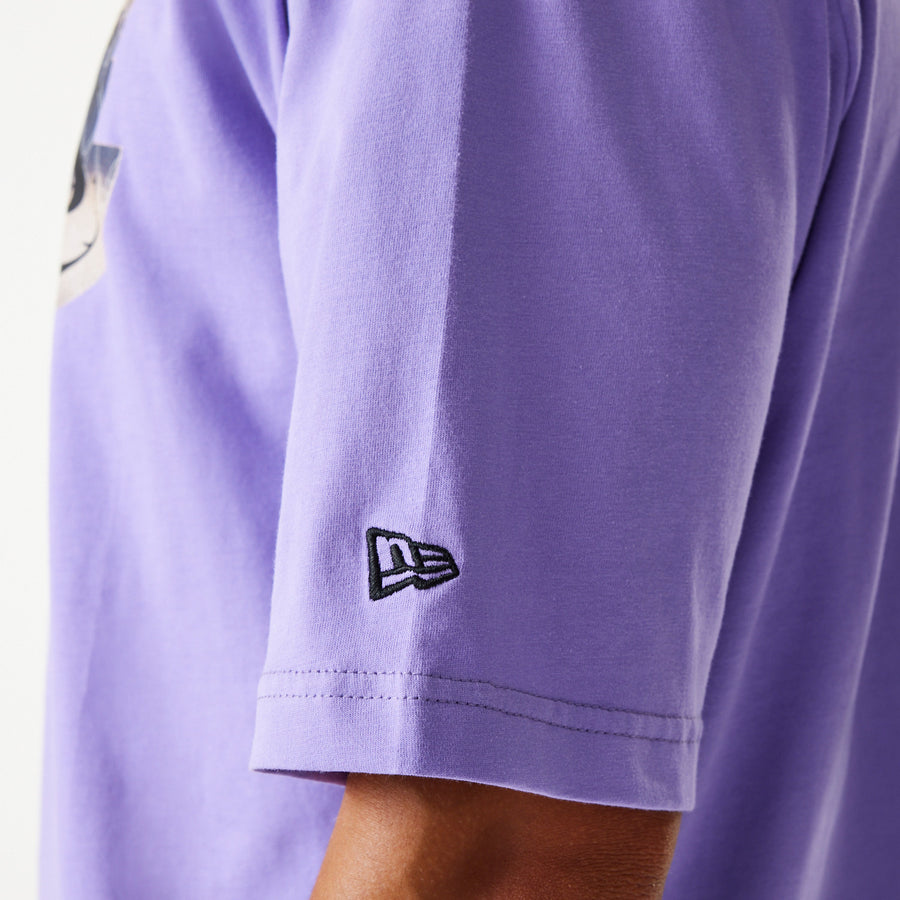Los Angeles Lakers NBA All Over Print Infill Oversized Purple Tee