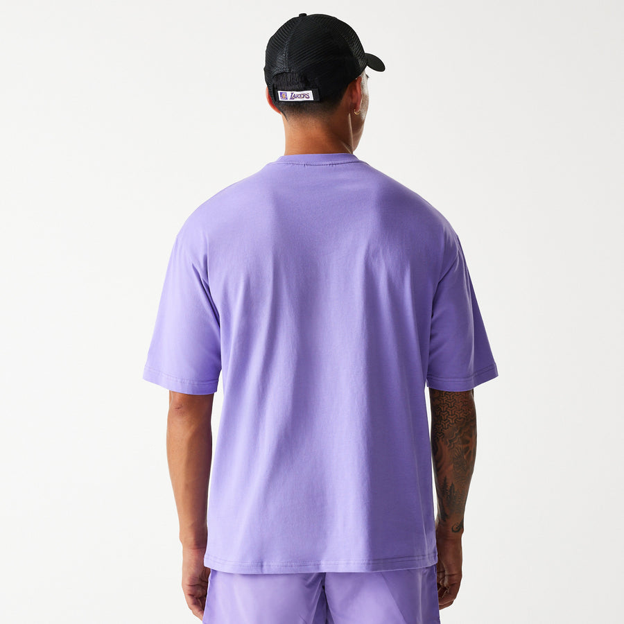 Los Angeles Lakers NBA All Over Print Infill Oversized Purple Tee