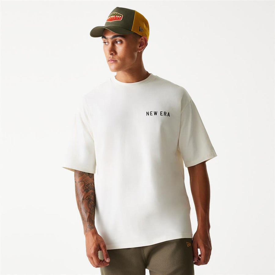 New Era Animal Graphic Open Oversized White Tee