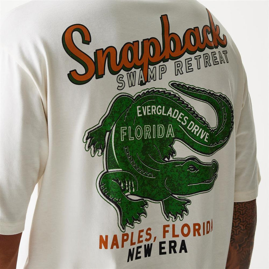 New Era Animal Graphic Open Oversized White Tee