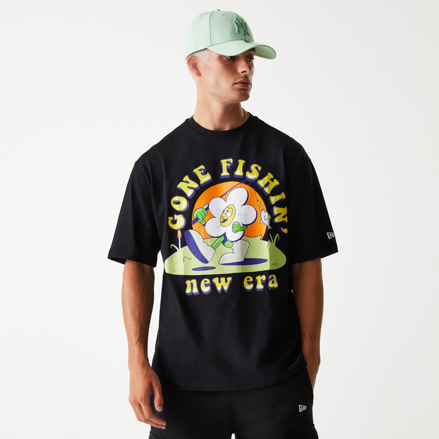 New Era Outdoor Graphic Oversized Black Tee
