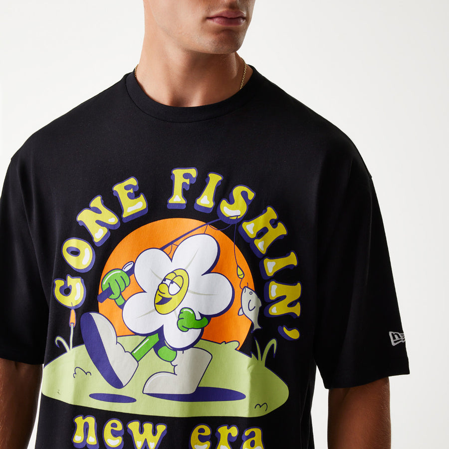 New Era Outdoor Graphic Oversized Black Tee