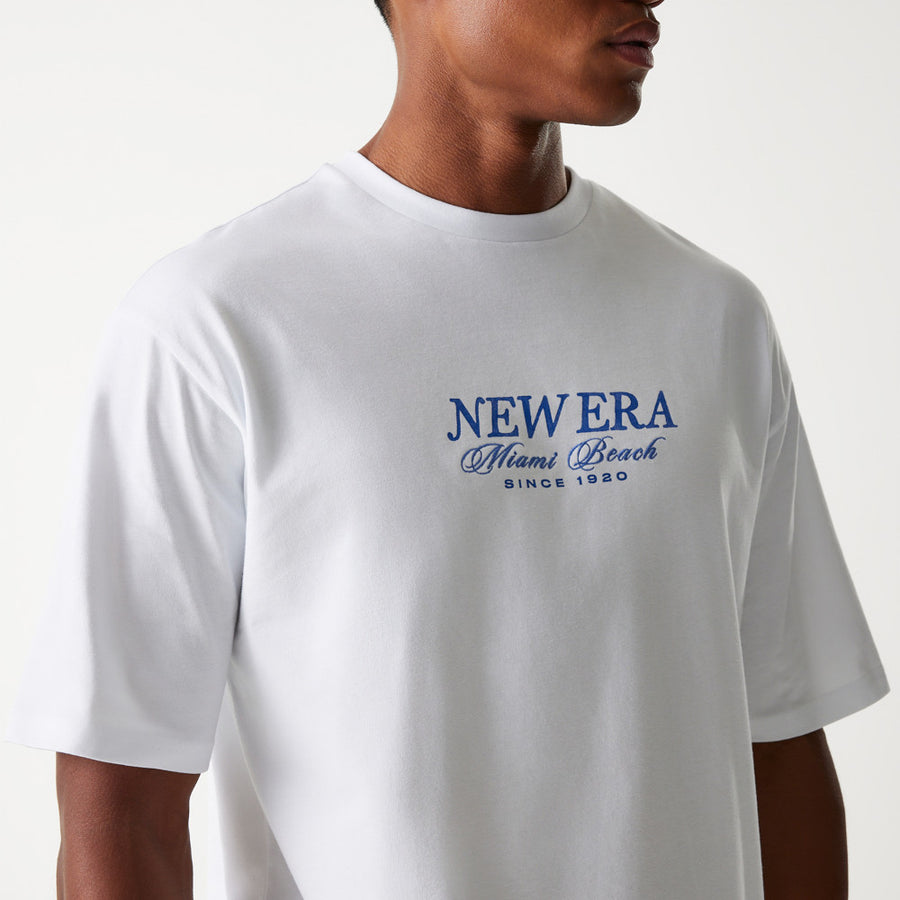 New Era Vacation Graphic Oversized White Tee