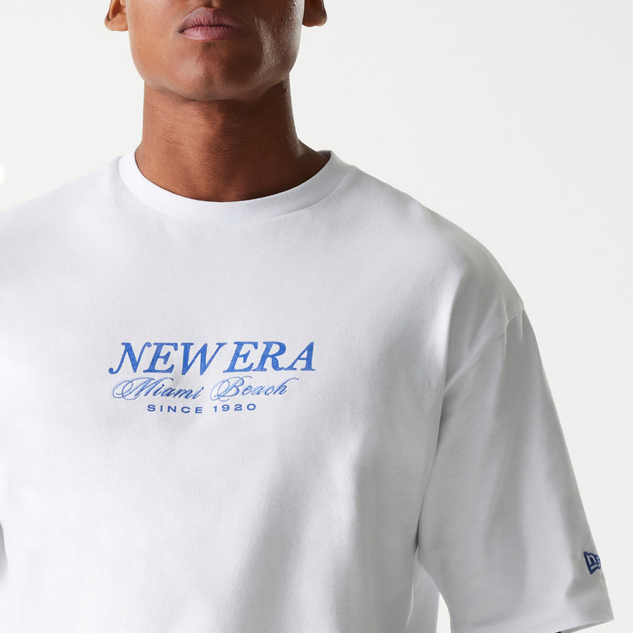New Era Vacation Graphic Oversized White Tee
