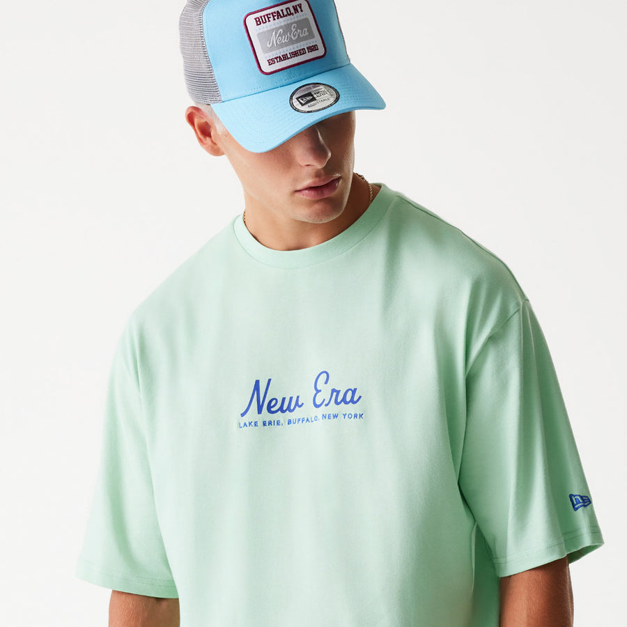 New Era Vacation Graphic Oversized Pastel Green Tee