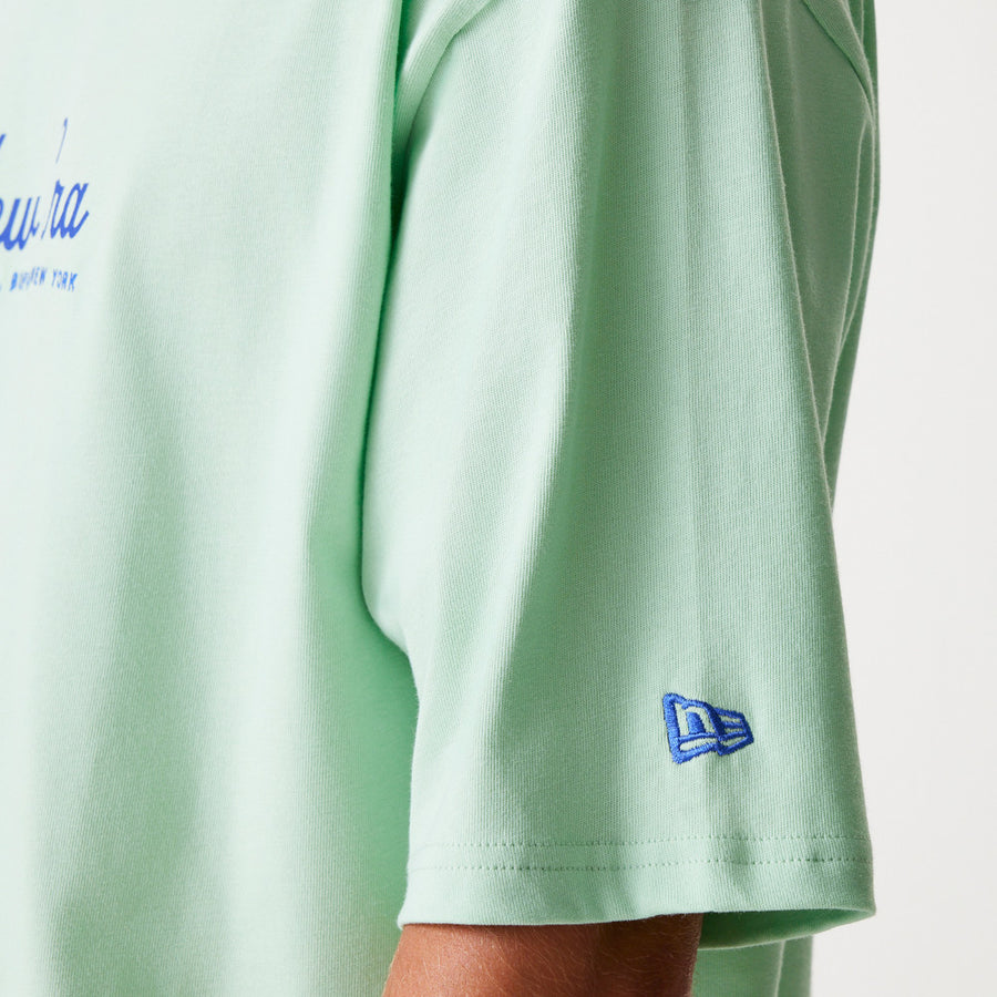 New Era Vacation Graphic Oversized Pastel Green Tee