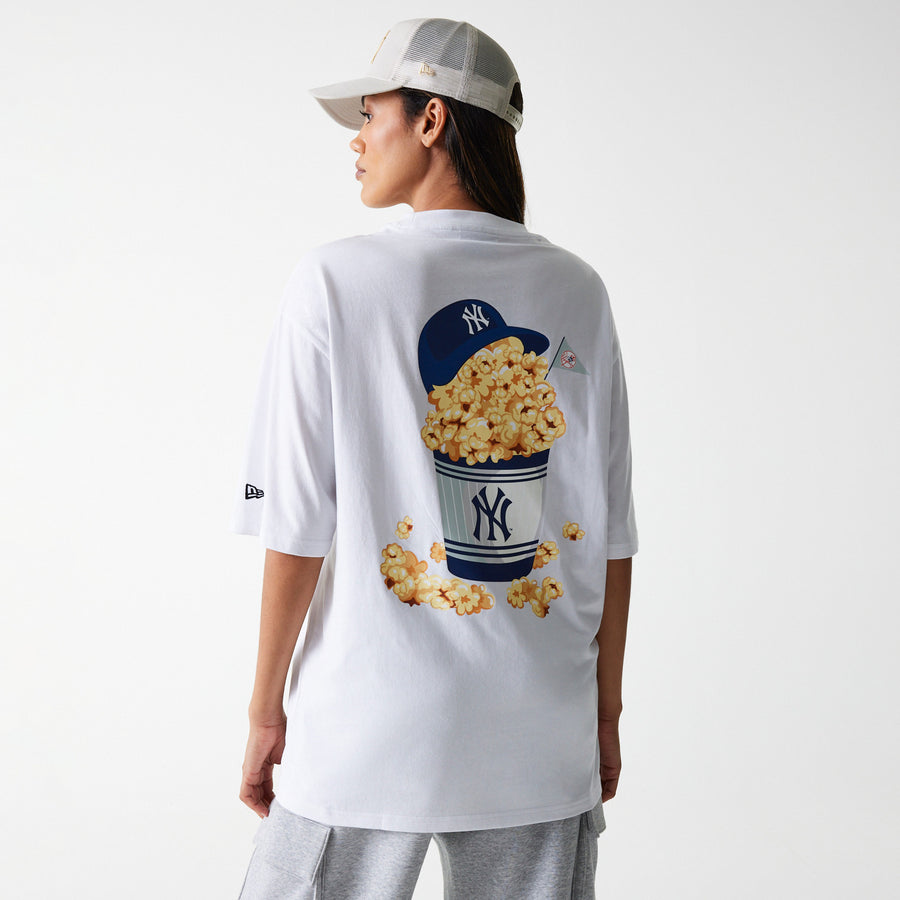 New York Yankees Oversized MLB Food Graphic White Tee