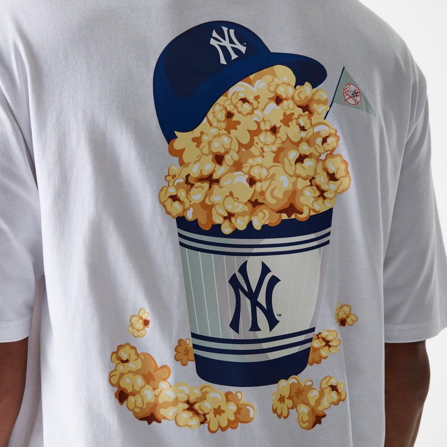 New York Yankees Oversized MLB Food Graphic White Tee