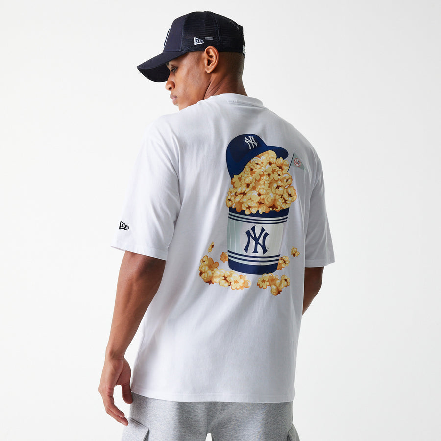 New York Yankees Oversized MLB Food Graphic White Tee