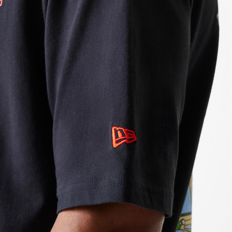 New Era Oversized Cafe Graphic Black Tee