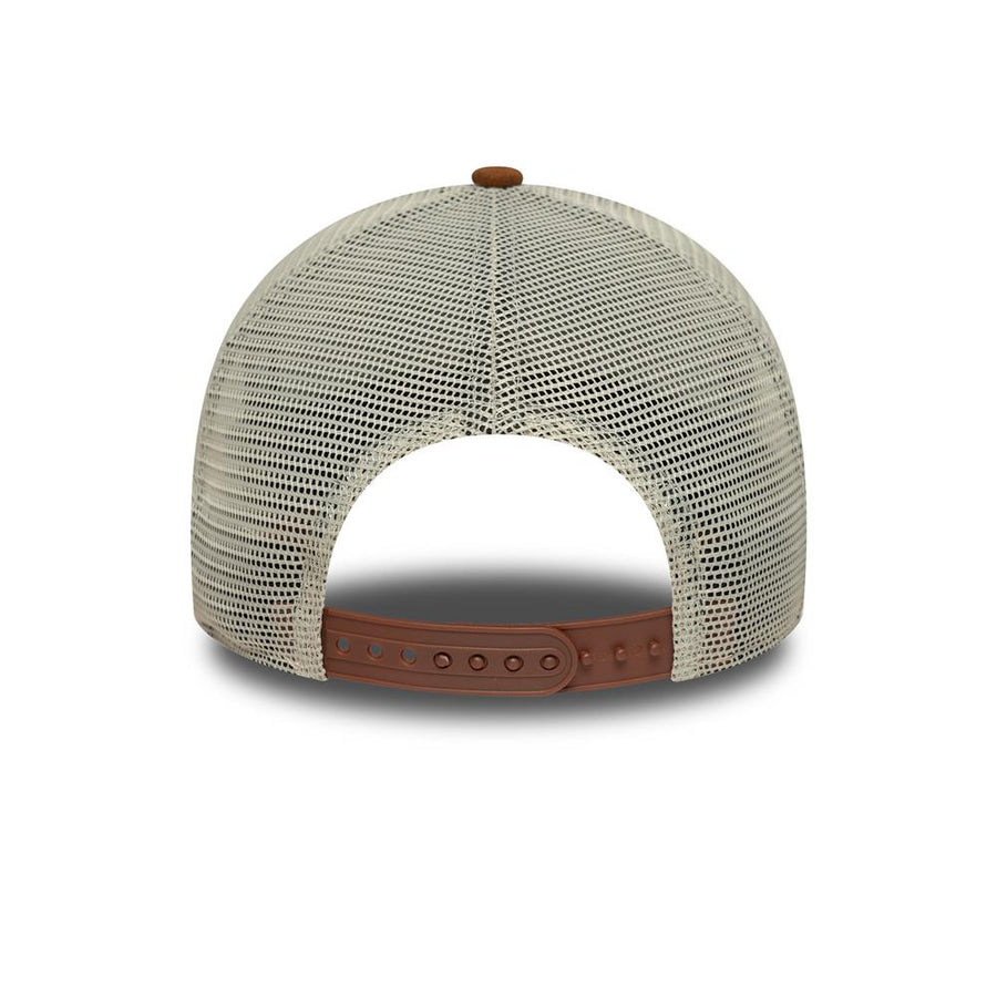 New Era E-Frame Oval Patch Suede Stone Trucker Cap