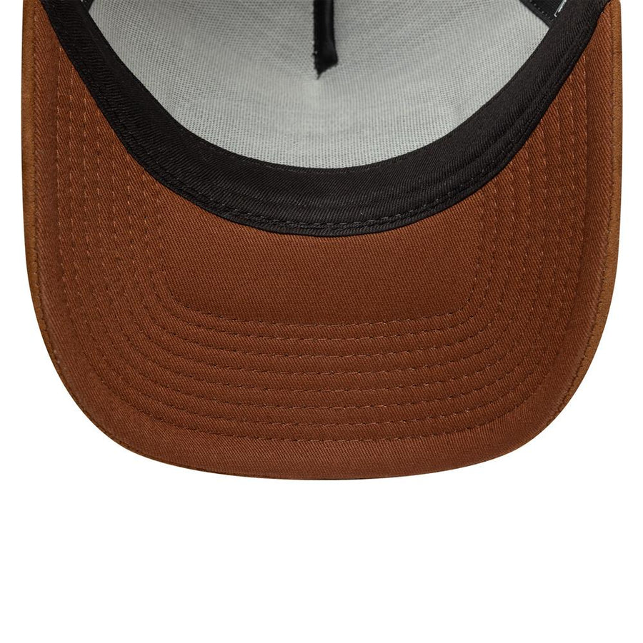 New Era E-Frame Oval Patch Suede Stone Trucker Cap
