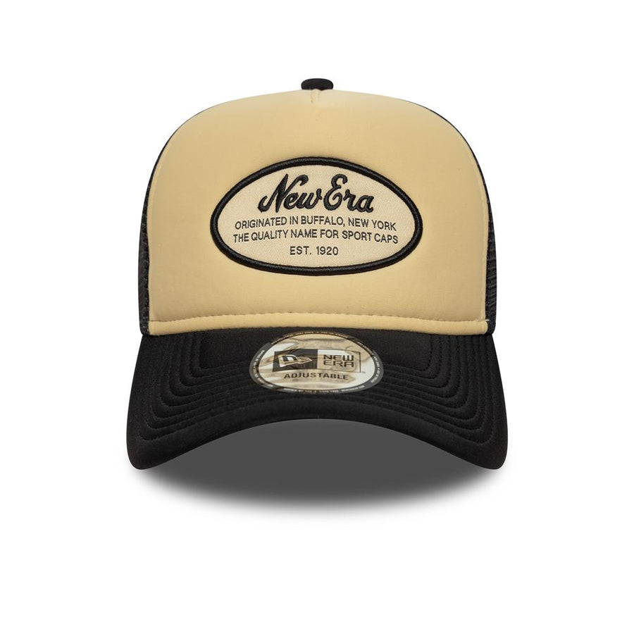 New Era E-Frame Oval Patch Stone/Black Trucker Cap