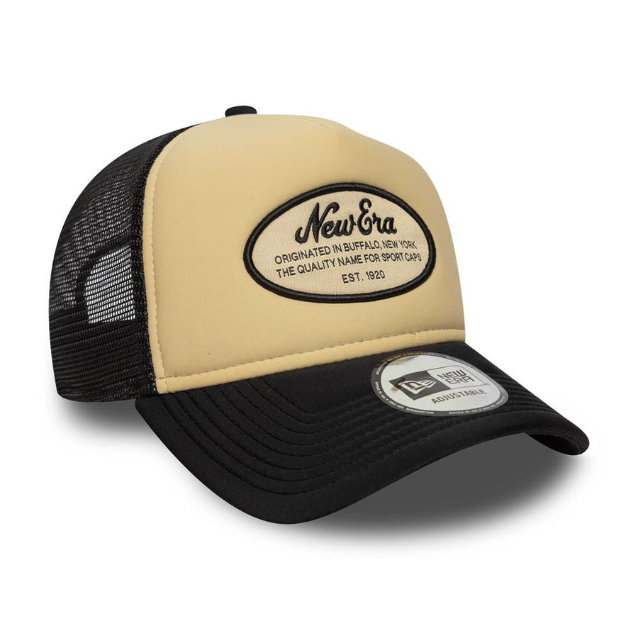 New Era E-Frame Oval Patch Stone/Black Trucker Cap