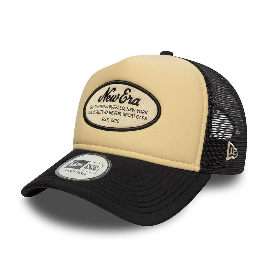 New Era E-Frame Oval Patch Stone/Black Trucker Cap