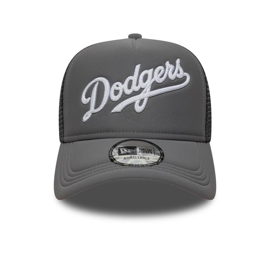 Los Angeles Dodgers A-Frame MLB Script Grey Trucker Cap