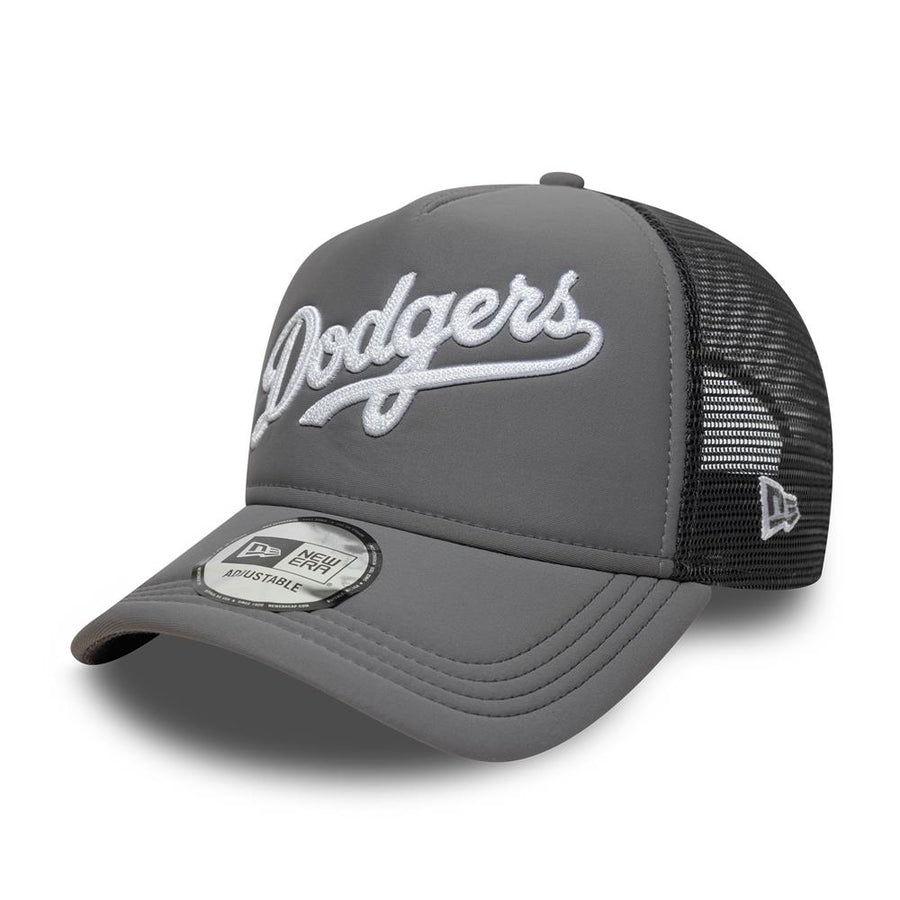Los Angeles Dodgers A-Frame MLB Script Grey Trucker Cap