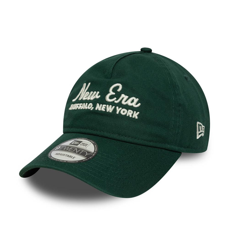 New Era 9TWENTY A-Frame Script Dark Green Cap