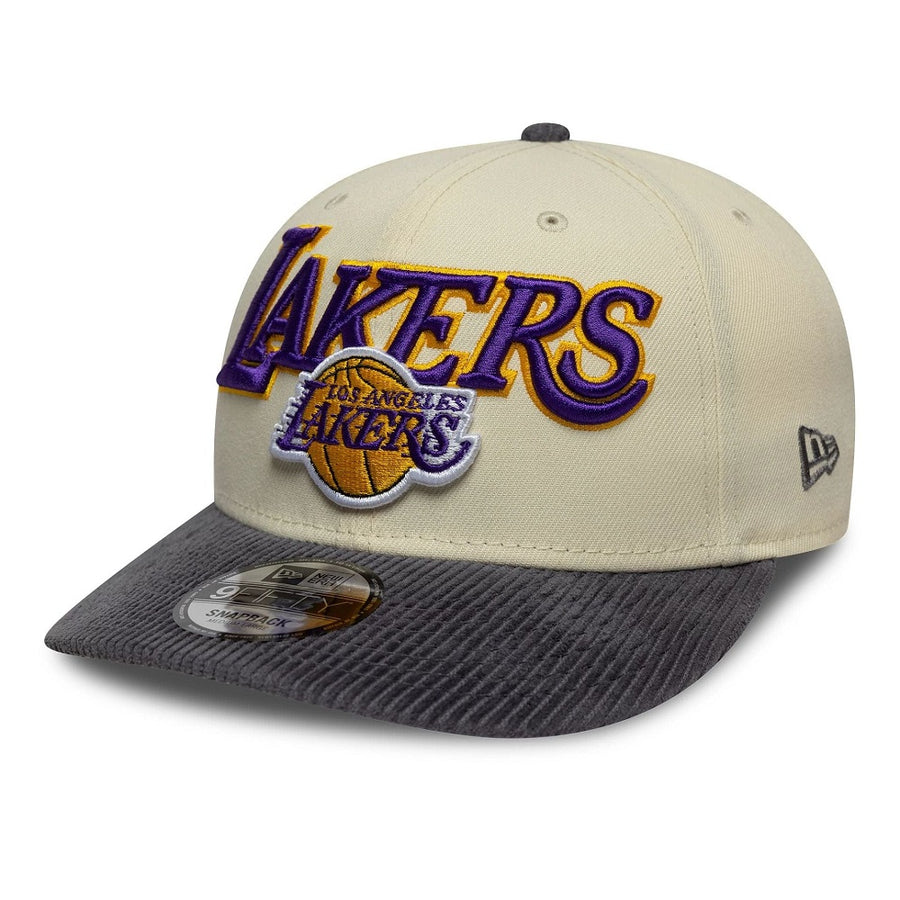 Los Angeles Lakers 9FIFTY NBA Pre Curved Cord Visor Stone Cap