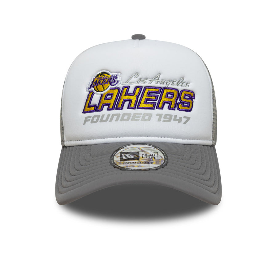Los Angeles Lakers NBA Graphic A-Frame Grey/White Trucker Cap