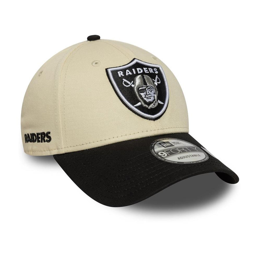 Las Vegas Raiders 9FORTY NFL Wordmark Stone/Black Cap