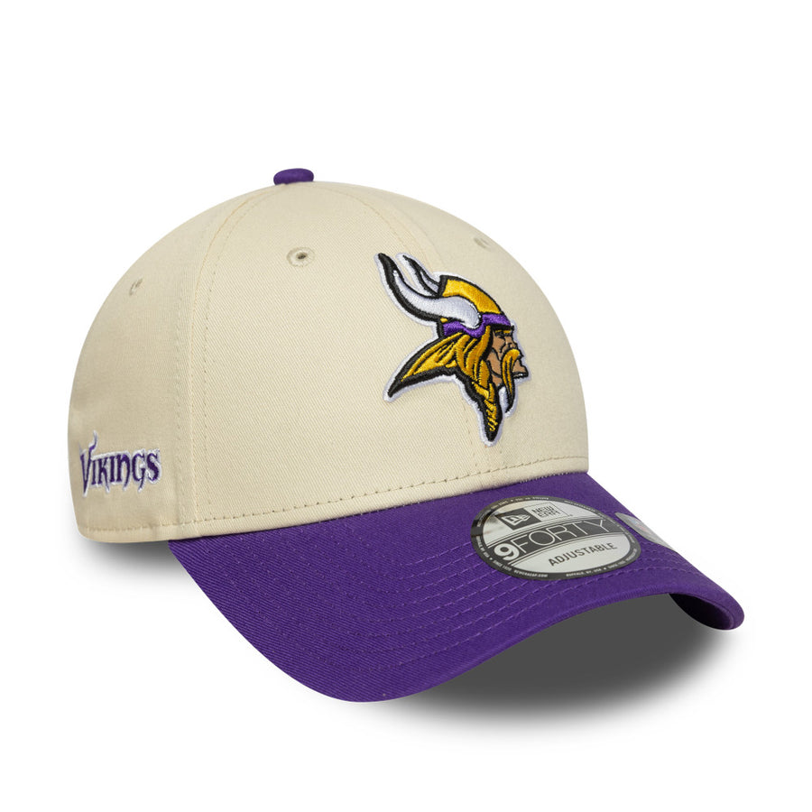 Minnesota Vikings 9FORTY NFL Wordmark Stone/Purple Cap
