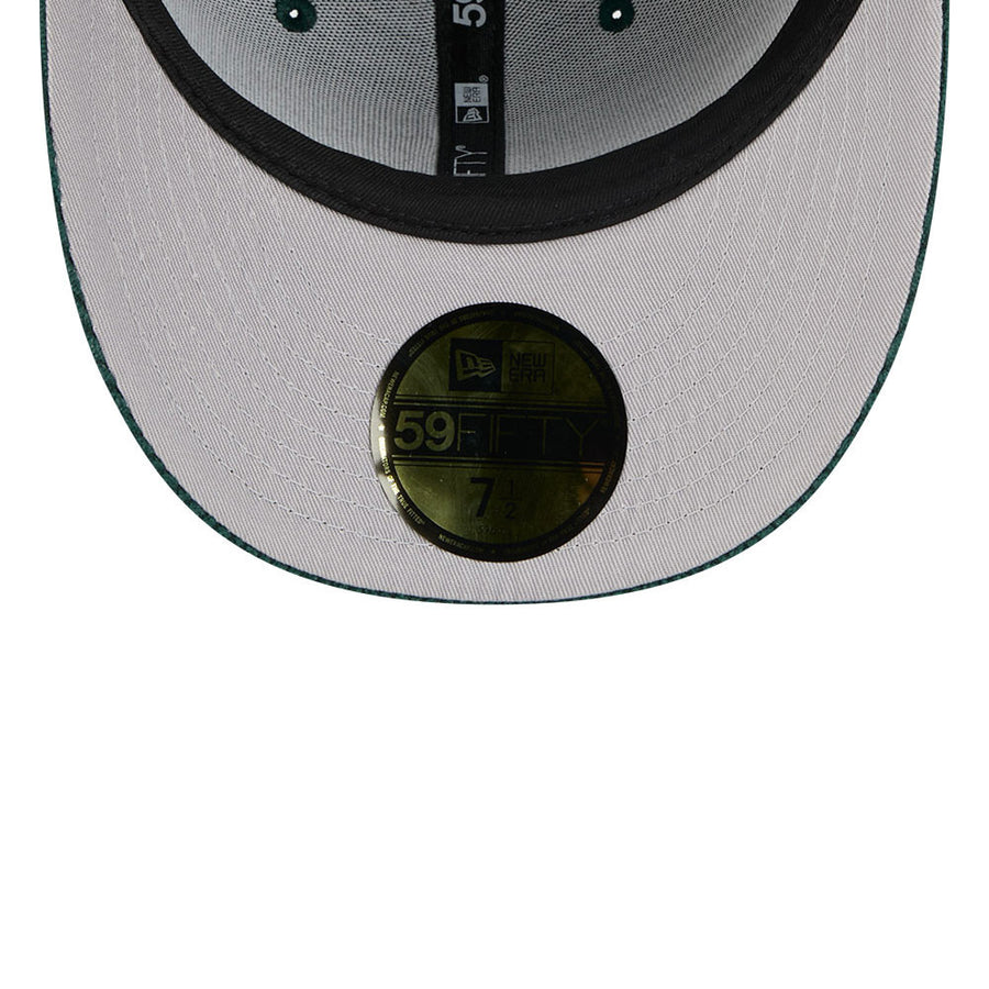 Oakland Athletics 59FIFTY Pre Curved Chenille Pop Dark Green Cap